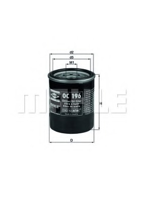 Mahle/Knecht OC 196 Фильтр масляный HYUNDAI/KIA/MAZDA/MITSUBISHI/NISSAN